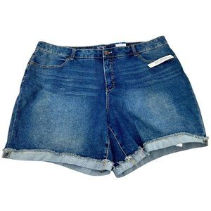 NEW Terra & Sky Women's Denim Jean Bermuda Shorts Plus Size 24W